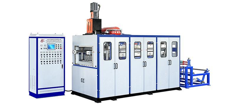 Máquina para fabricar envases plásticos con servomotor y mecanismo leva